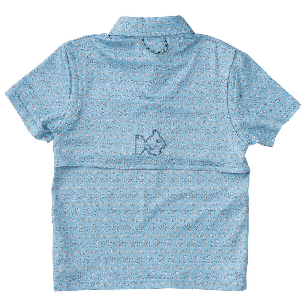 Pro Performance Polo in Oyster Print, back