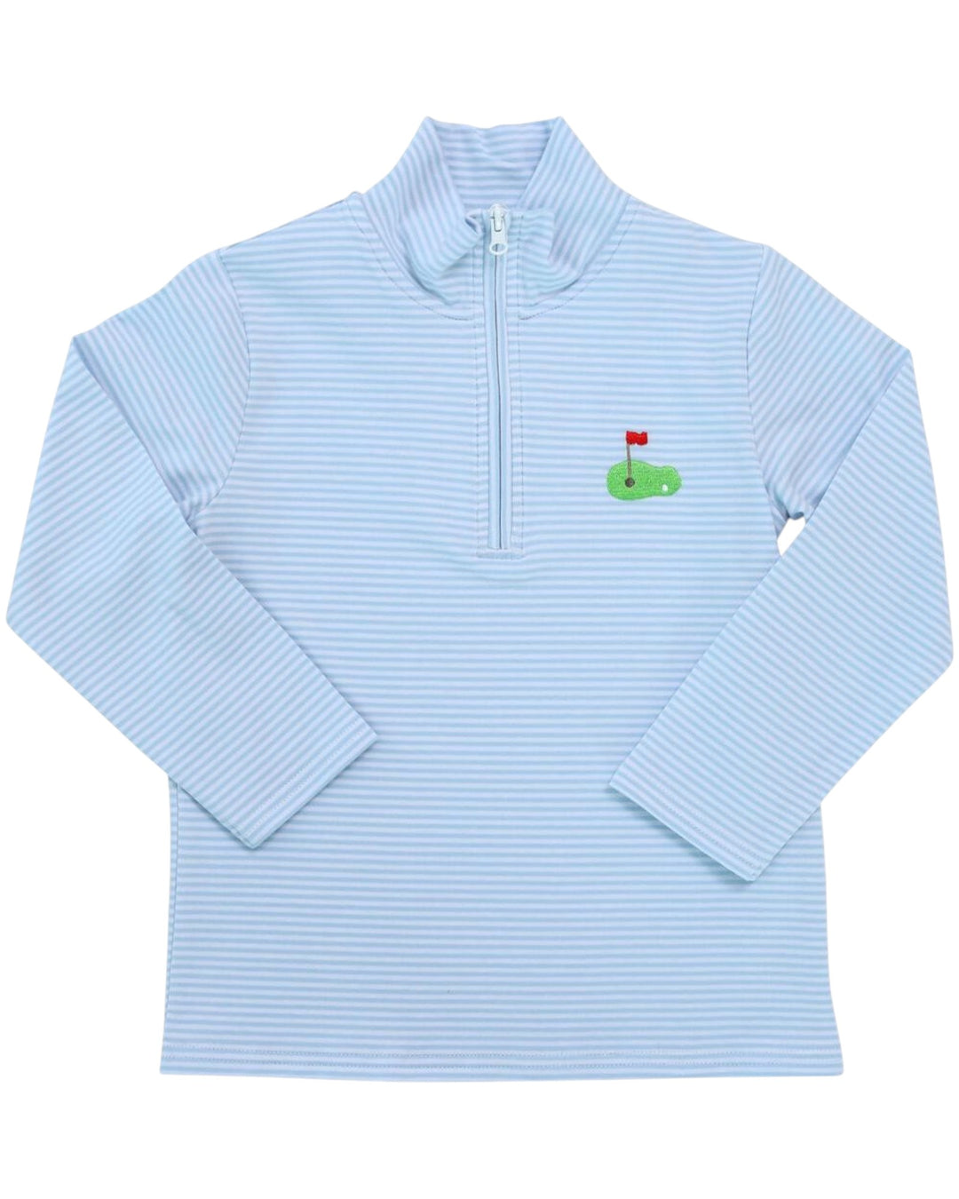 1/4 Zip Blue Stripe Boys Pullover- Golf