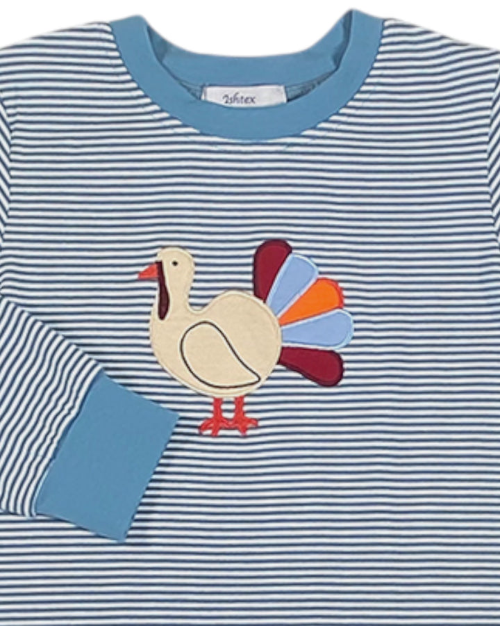 Turkey Blue Stripe Boys Shirt