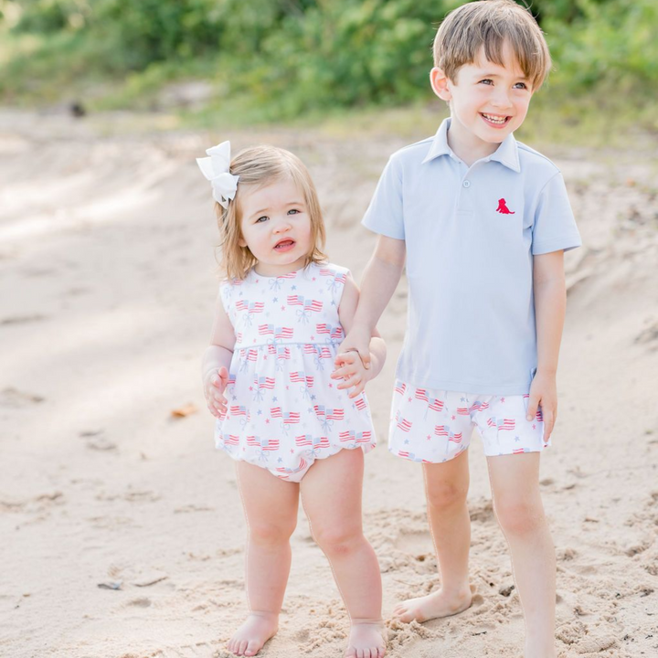 Light Blue Puppy Polo Our Country