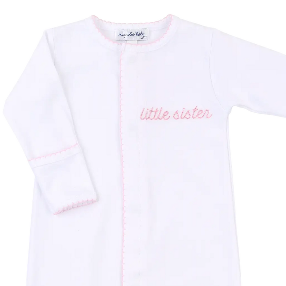 Little Sister Pink Embroidered Converter at shopthatstore, close up