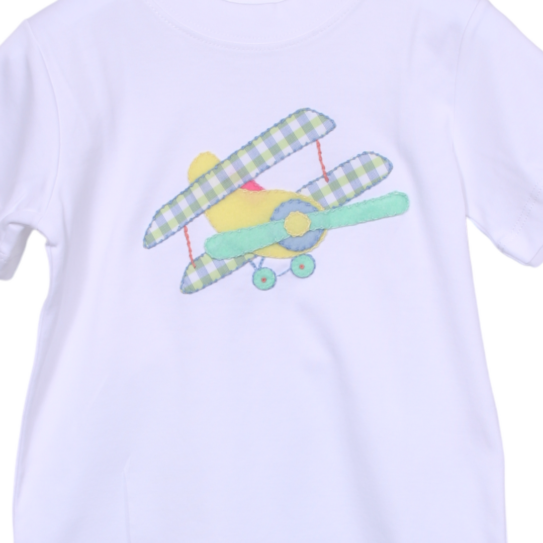 Airplane Mint Stripe Knit Short Set
