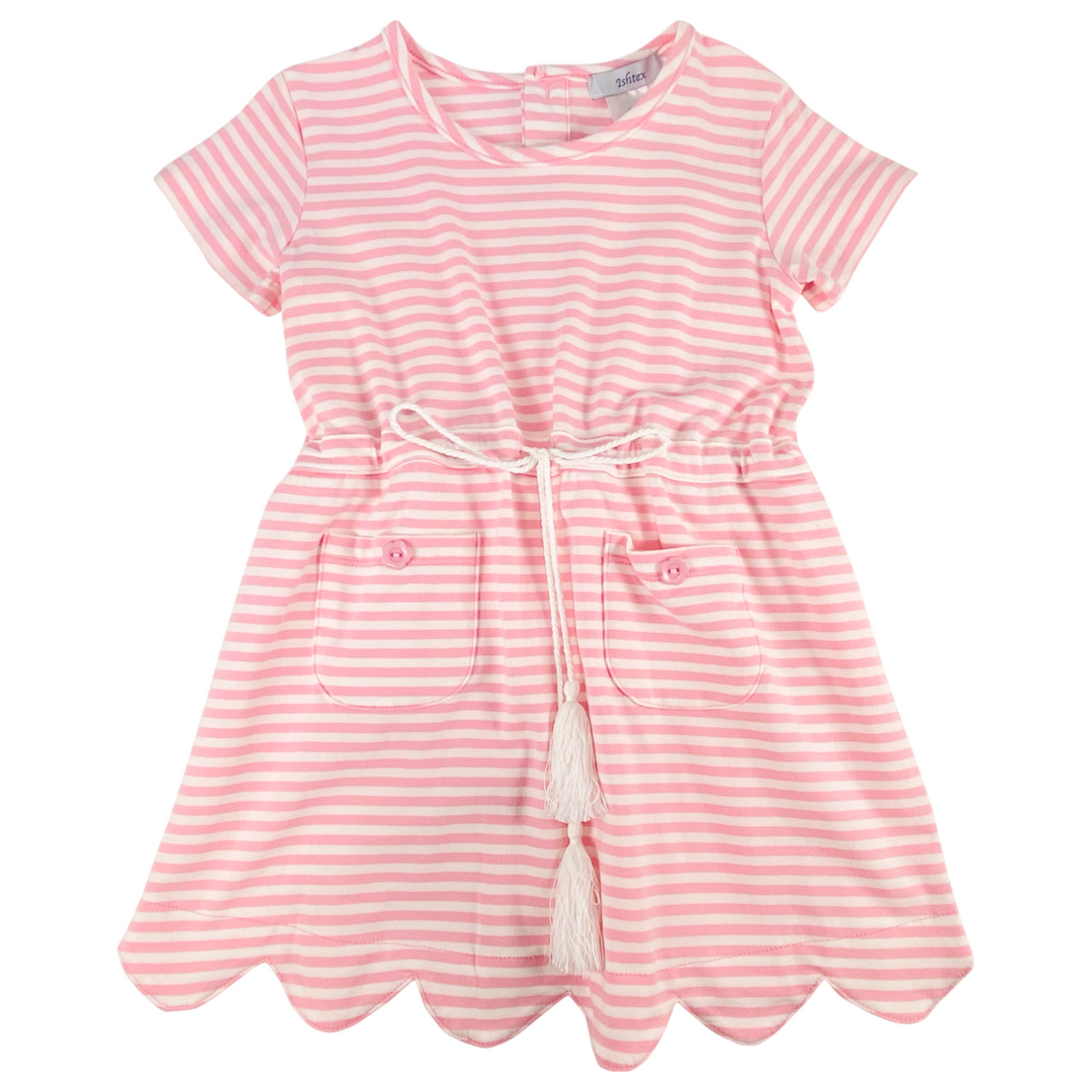 Pink Stripe A-line Dress, front