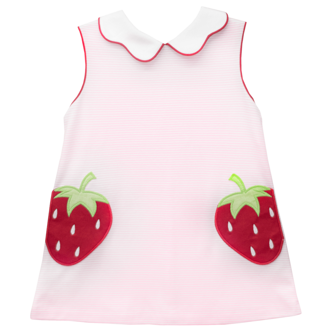 Strawberry Pink Stripe Knit Dress, front