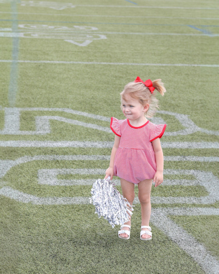 Lucy Game Day Girls Bubble- Red Stripe