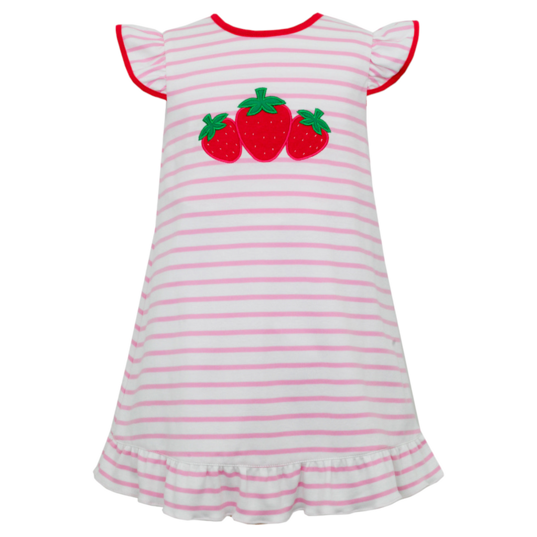 Strawberry Pink Stripe Dress, front