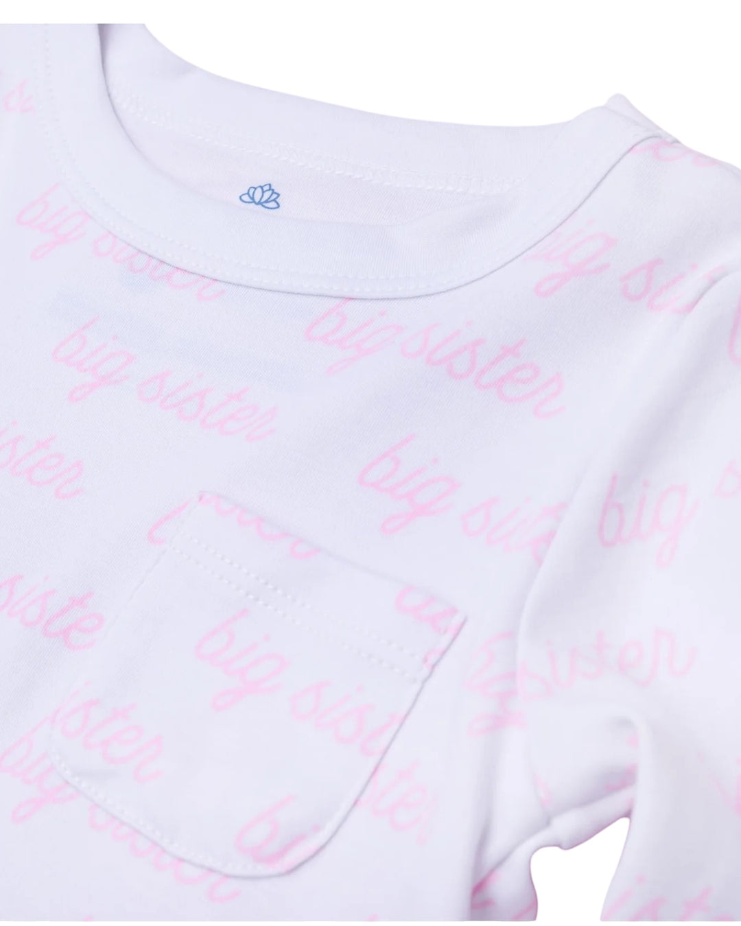 Big Sister Print Pink Girls Long Sleeve Nightdress, That Store, close up