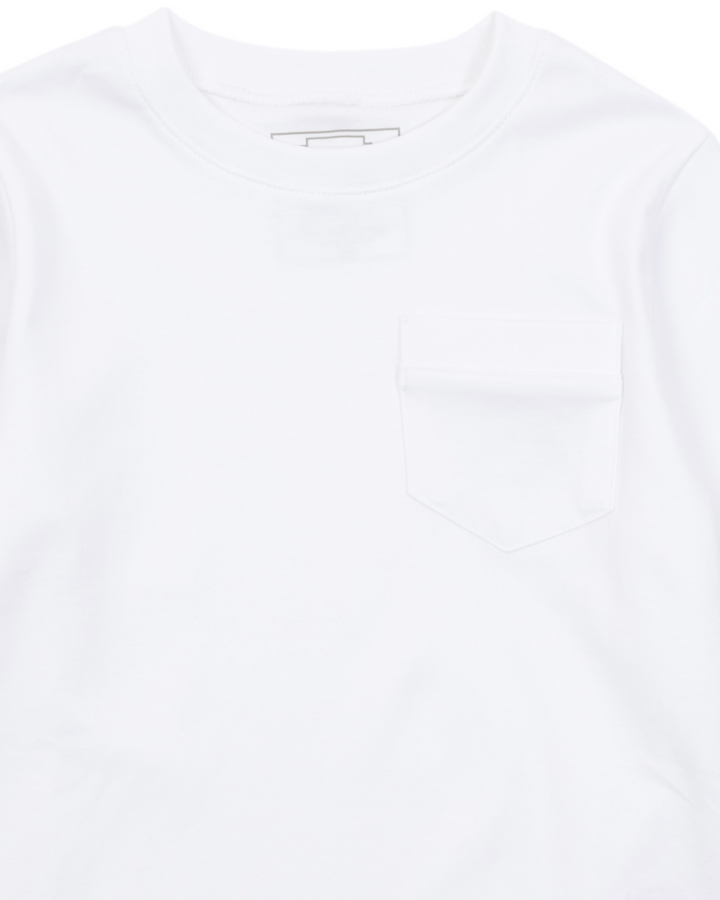 Blake Boys' Longsleeve Pocket T-shirt - White, That Store, close up