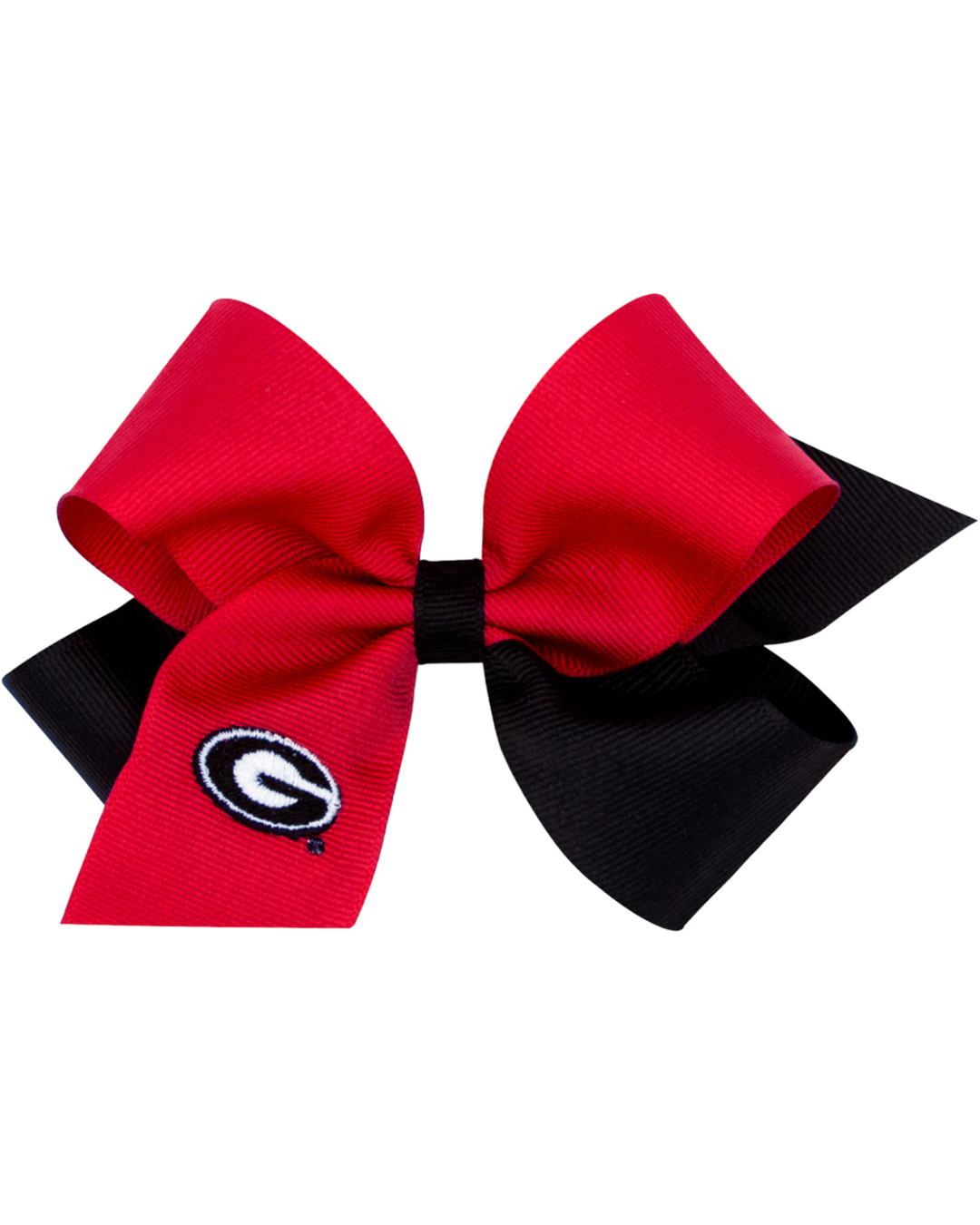 Medium Two-tone Collegiate Embroidered Grosgrain Hair Bow: UGA