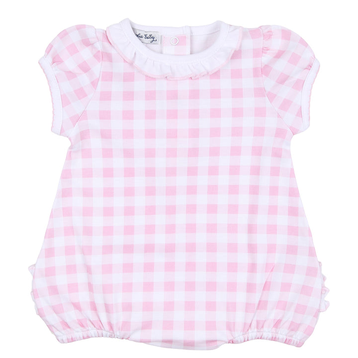 Baby Check Pink Girls Bubble, front