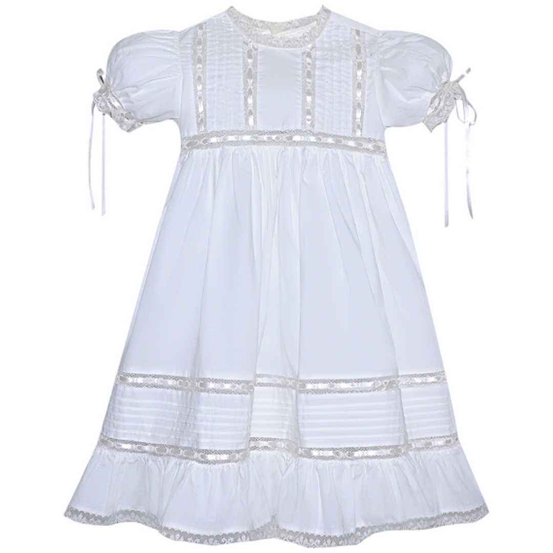 Margaret Heirloom White with Ecru Lace Dress, front