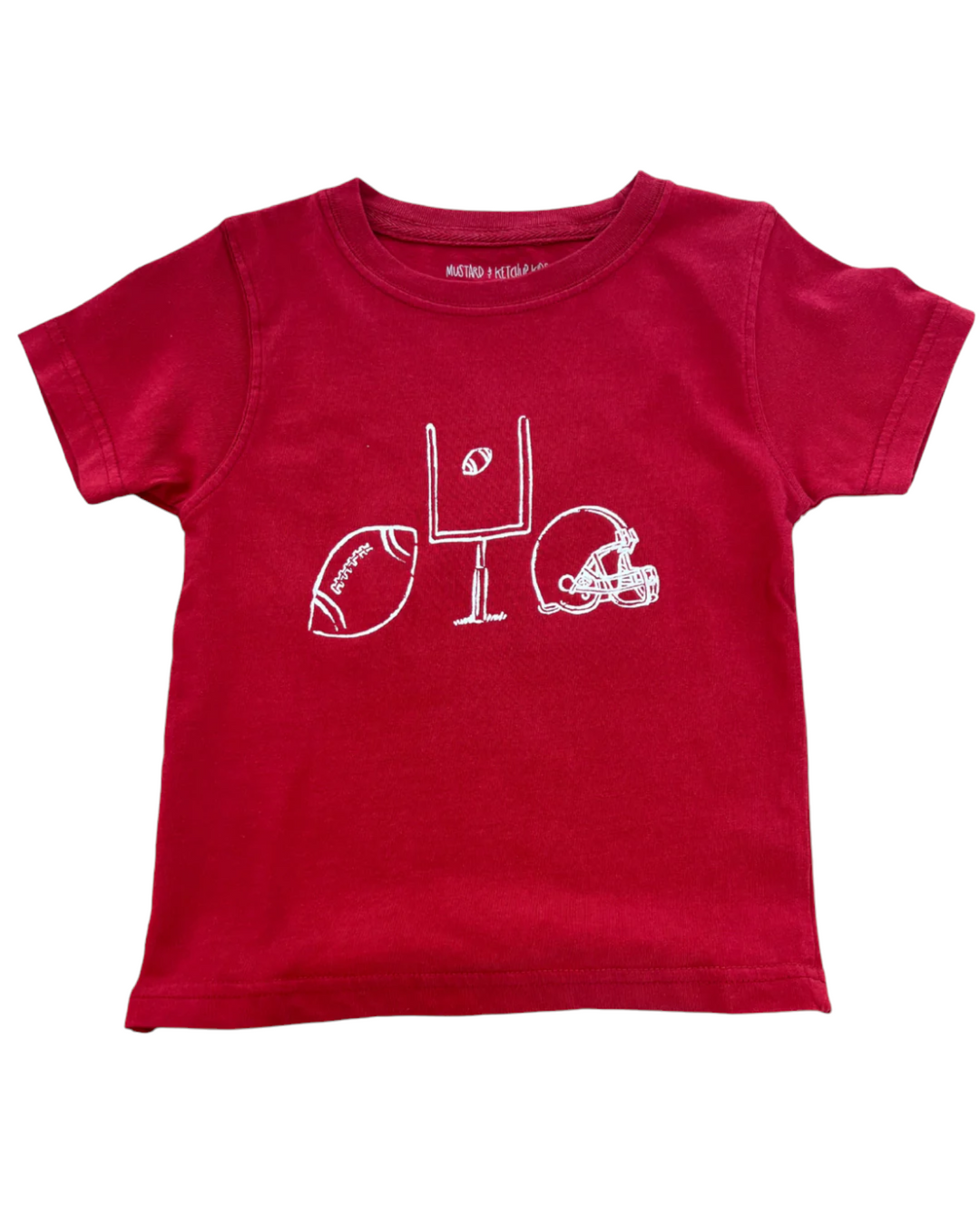 Football Trio Short Sleeve Tee- Crimson & White