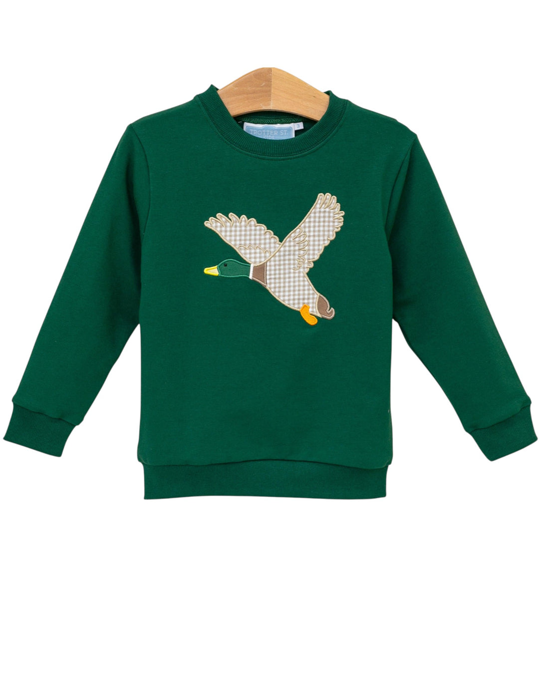 French Terry Green Boys Pullover- Mallard