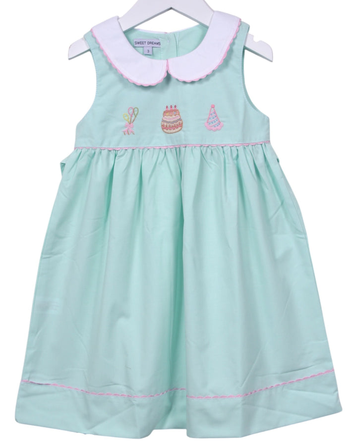 Happy Birthday Embroidered Mint Dress, That Store, front