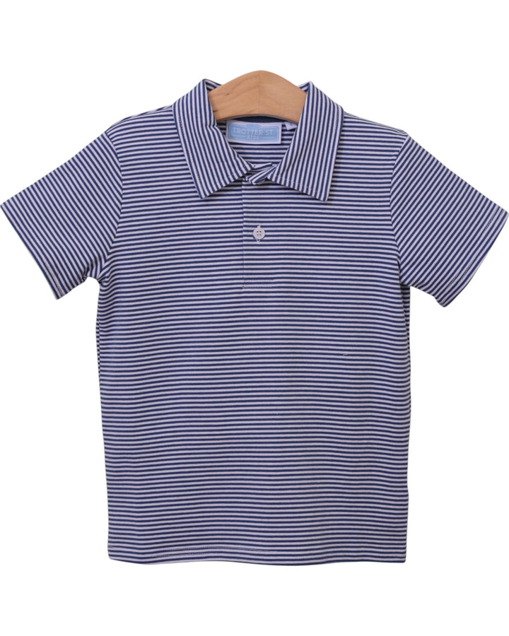 Henry Game Day Boys Polo- Navy Stripe, Shop that STore, front