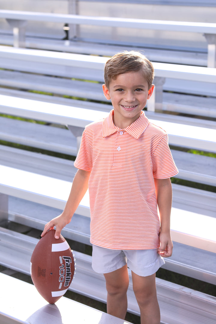 Henry Game Day Boys Polo- Orange Stripe, That Store, child