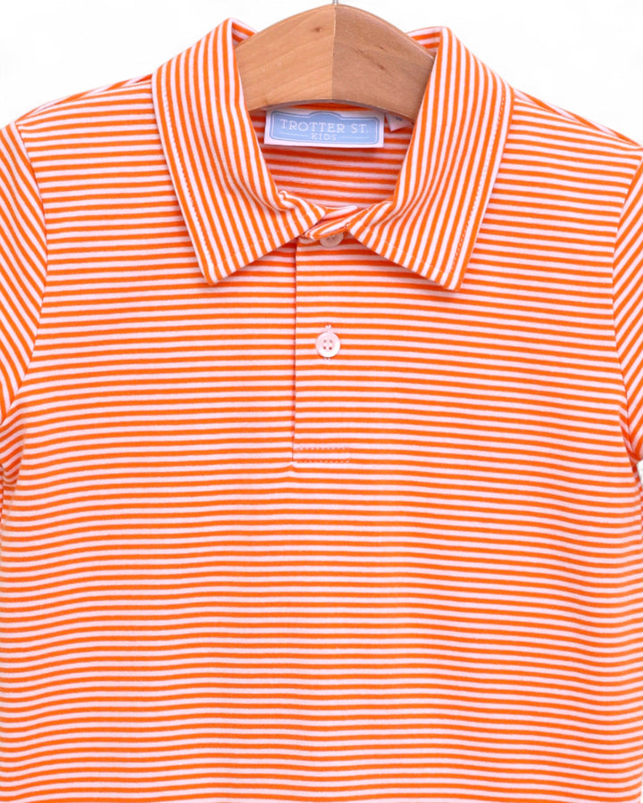 Henry Game Day Boys Polo- Orange Stripe, That Store, close