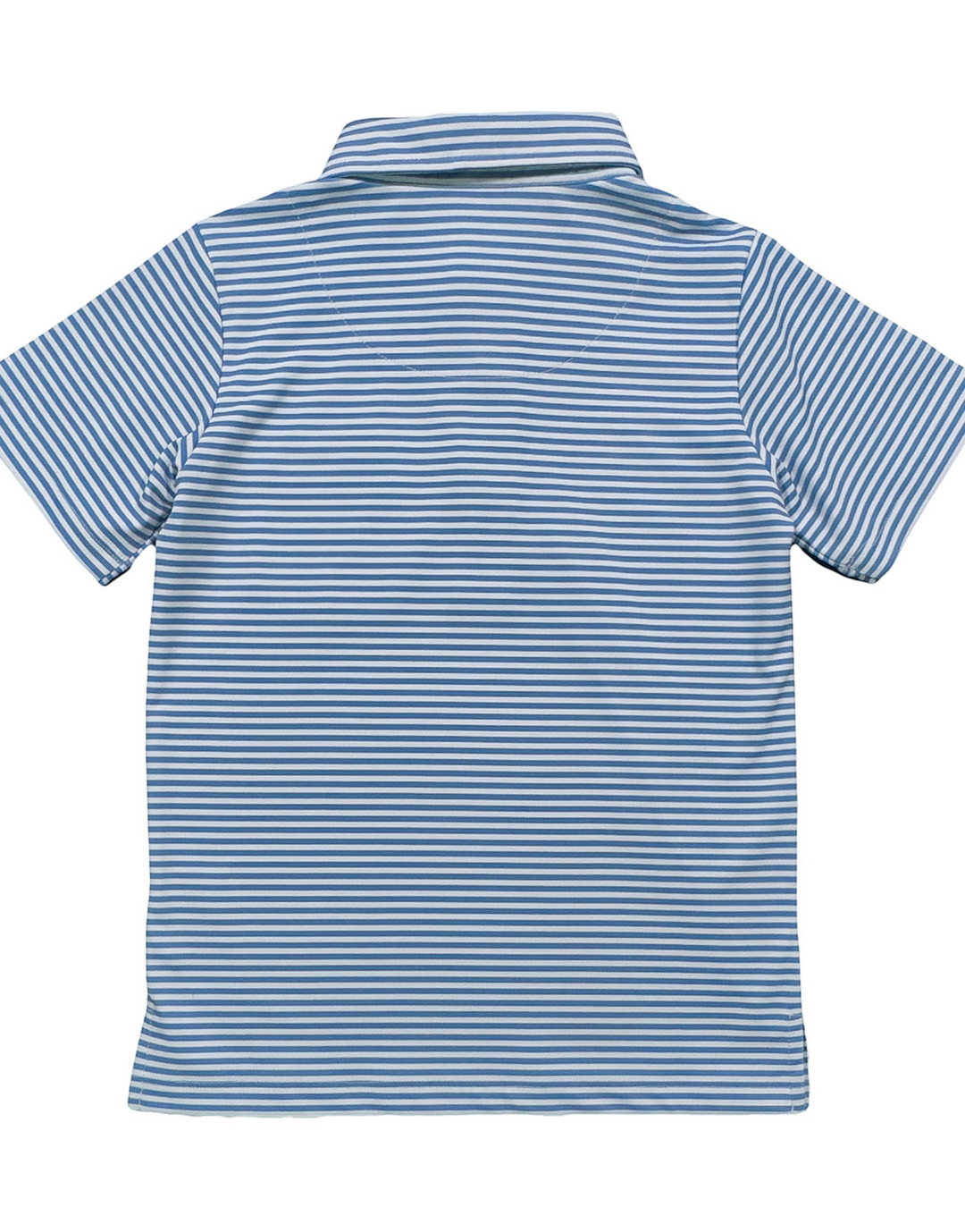 Inshore Performance Boys Polo: Parisian Blue Stripe, That Store, back