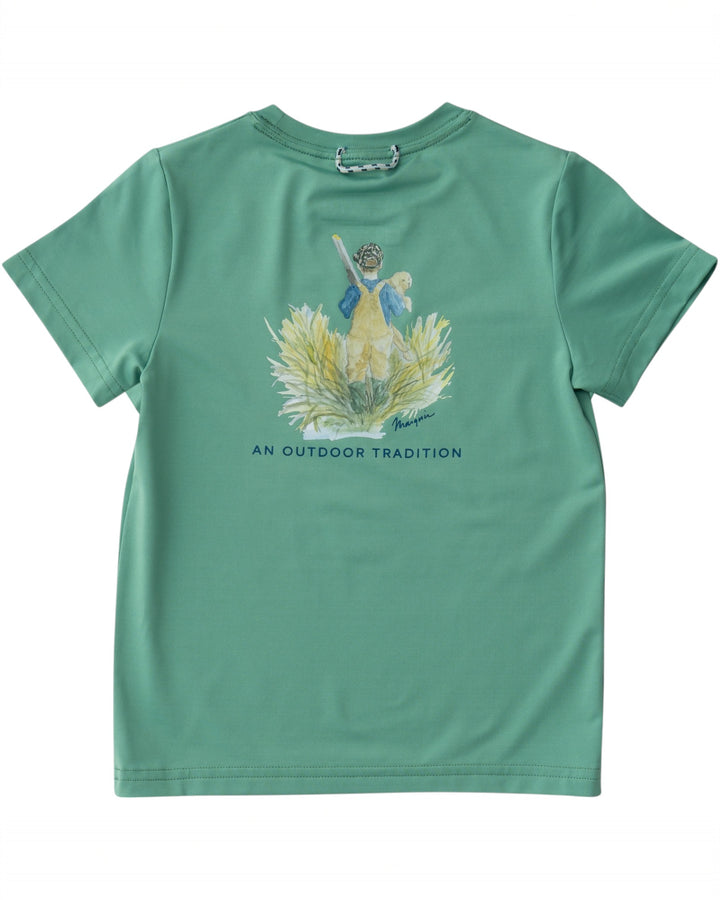 Kids Pro Performance Short Sleeve Fishing T-shirt: Green Spruce, That Store, back