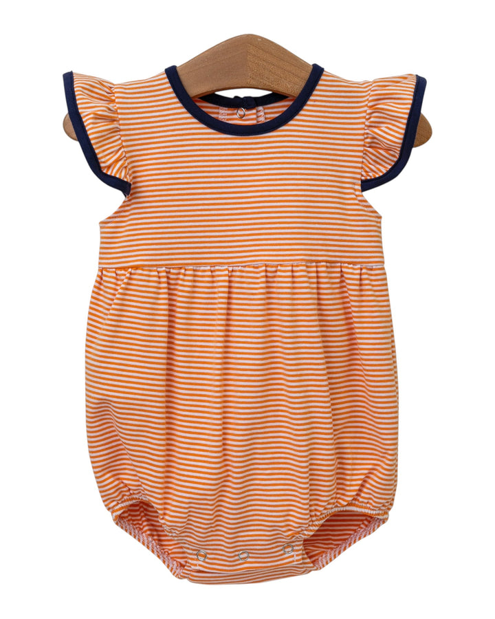 Lucy Game Day Girls Bubble- Orange Stripe/Navy, That Store, front