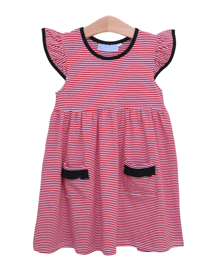 Lucy Game Day Red and Black Stripe Dress, That Store, front