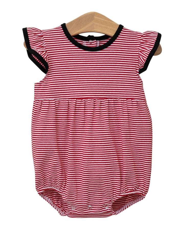 Lucy Game Day Red and Black Stripe Girl's Bubble, That Store, front