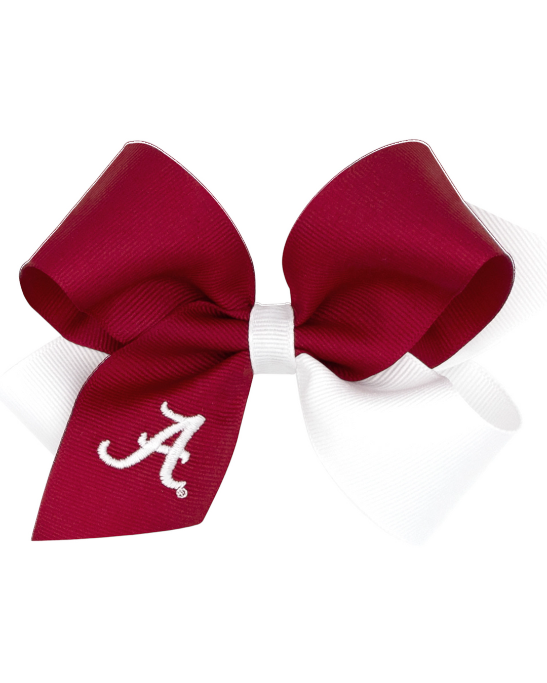 Medium Two-tone Collegiate Embroidered Grosgrain Hair Bow: ALABAMA