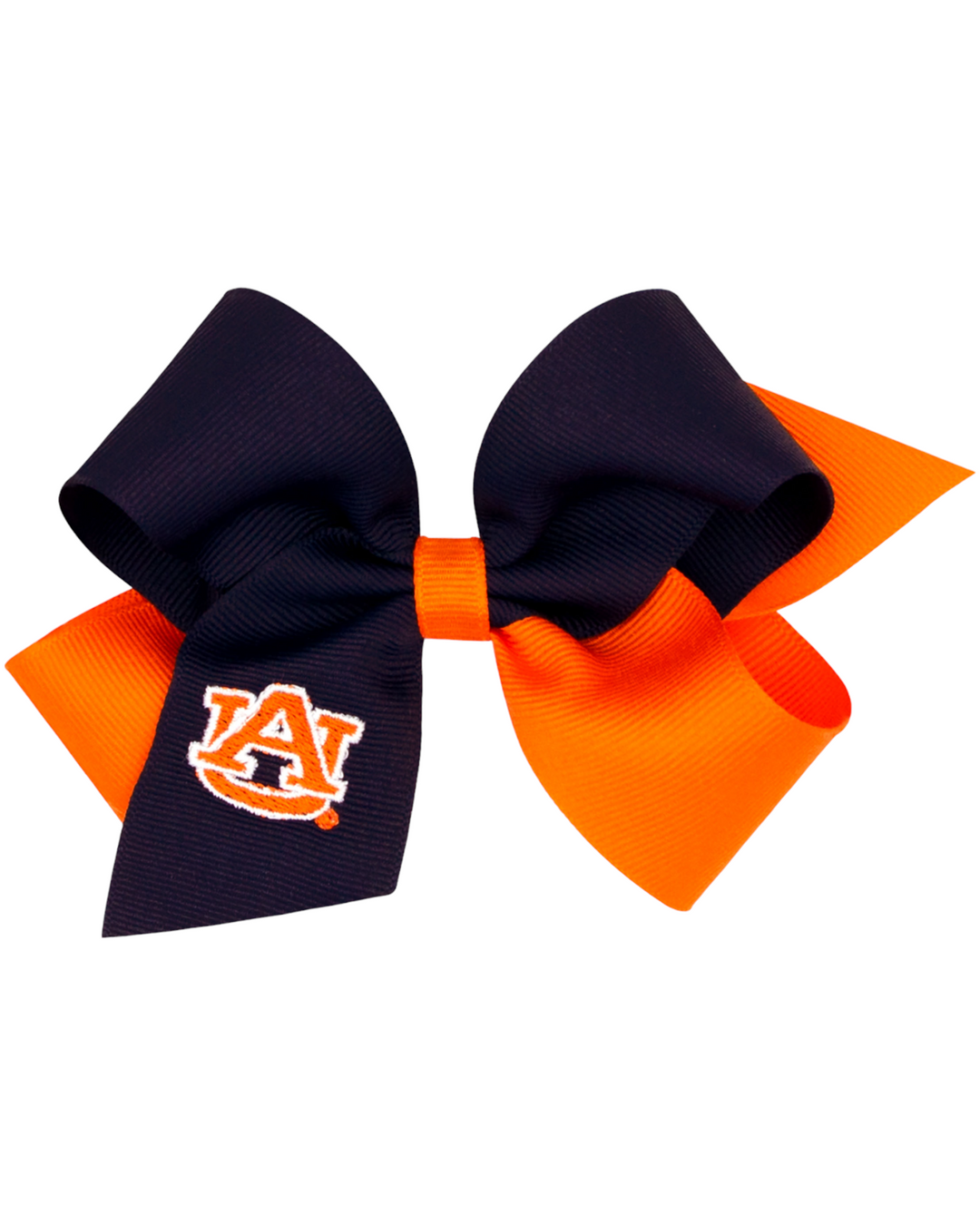 Medium Two-tone Collegiate Embroidered Grosgrain Hair Bow: AUBURN, That Store