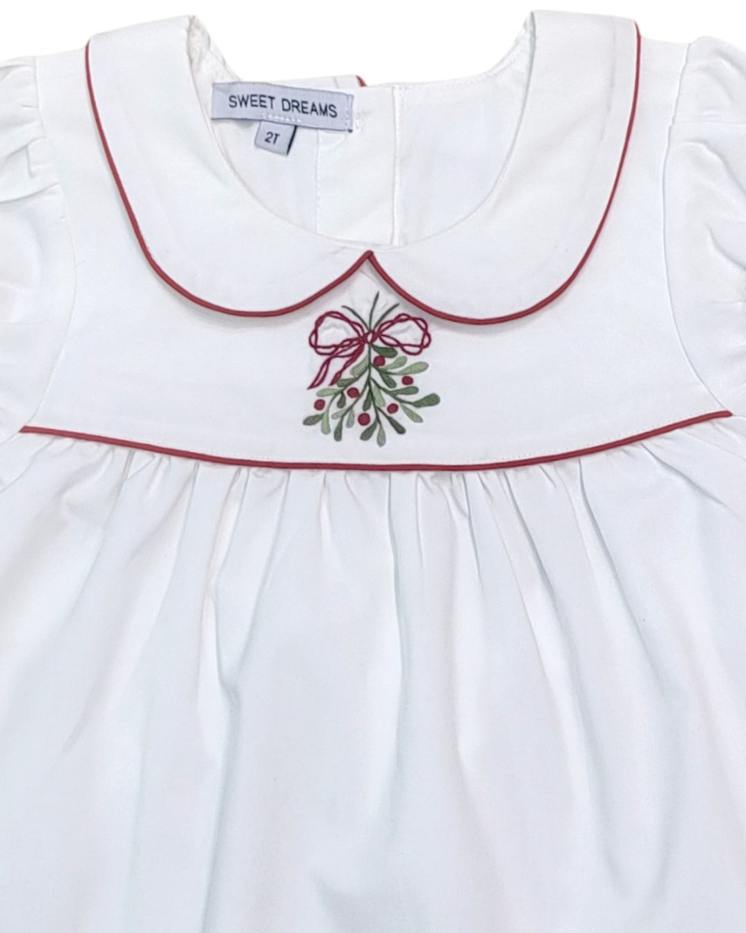 Mistletoe Embroidered White Dress