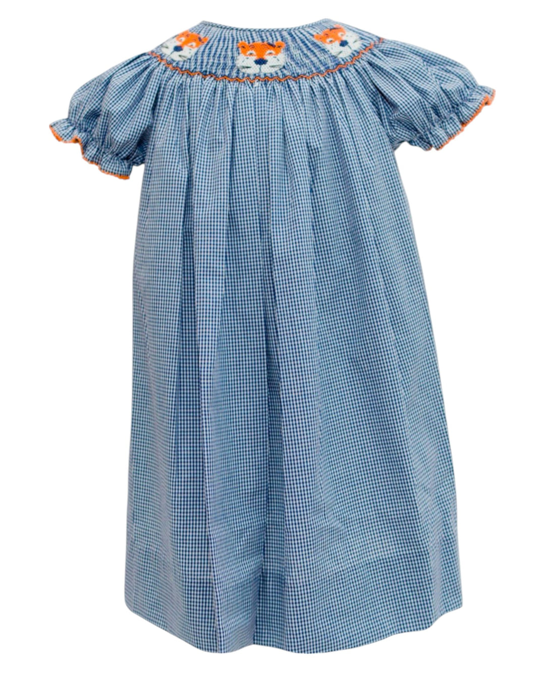 Navy/Orange Tiger Bishop Smock Dress, That Store, front
