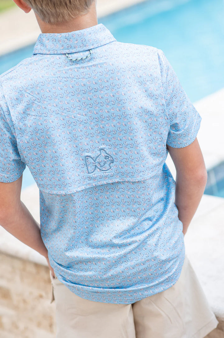 Pro Performance Polo in Oyster Print, child 3