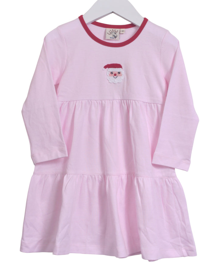 Pink dress with a Santa face on a white background