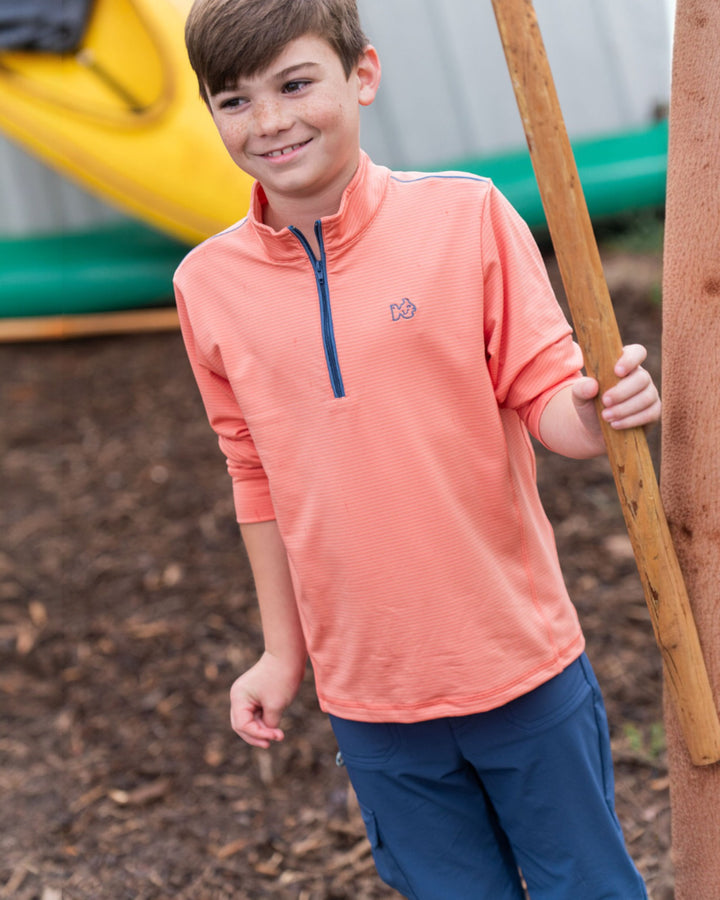 Sporty Snap Pullover in Crabapple