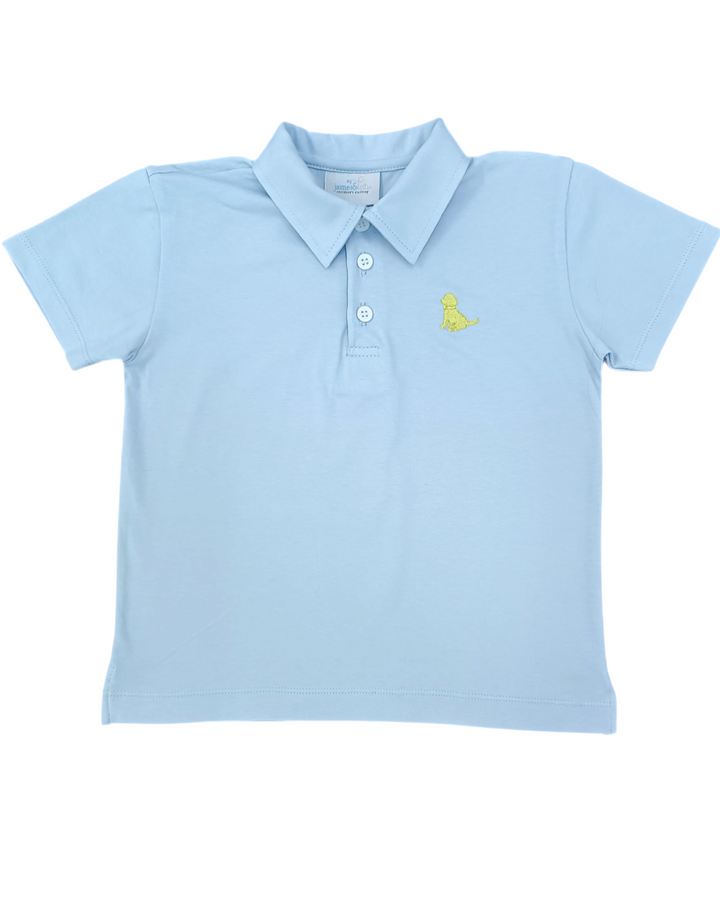 Squeeze the Day Light Blue Puppy Polo, That Store, front