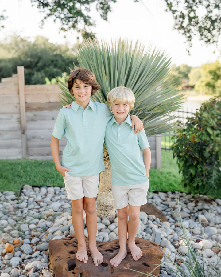 Will Boys' Golf Polo Shirt by LH Sport - Green Stripes, That Store, child 2