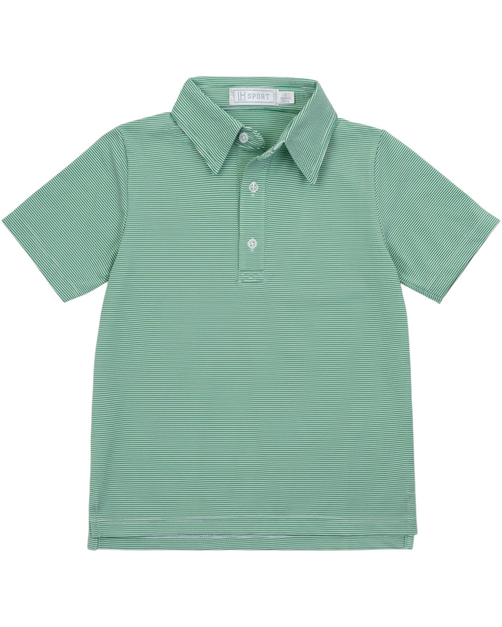 Will Boys' Golf Polo Shirt by LH Sport - Green Stripes, That Store, front