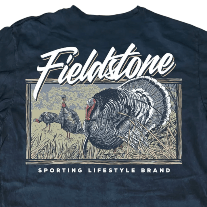 Gobbler Navy Tee, close up 1