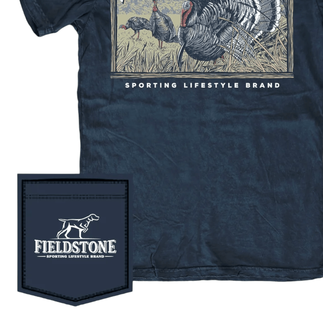 Gobbler Navy Tee, close up 2