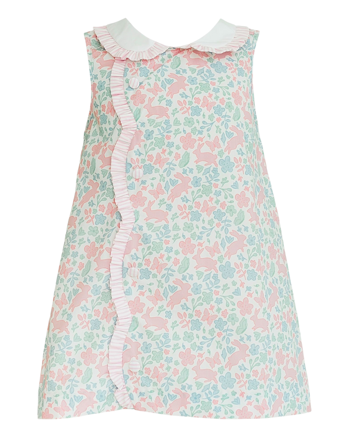 Claire Bunny Floral Print Scallop Dress