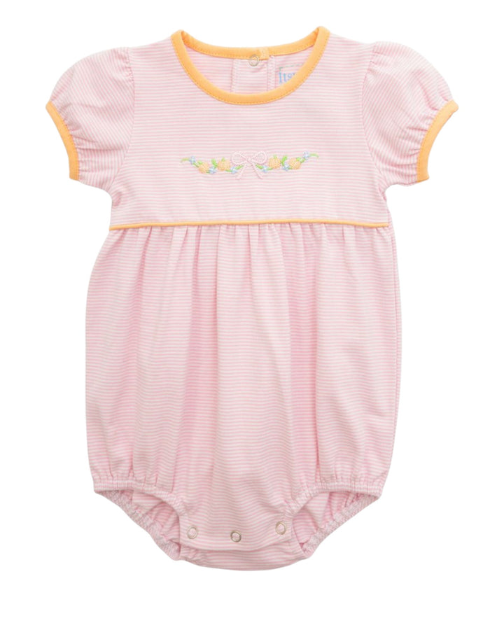 Pumpkin and Bow Pink Stripe Girls Bubble *Pre-Order