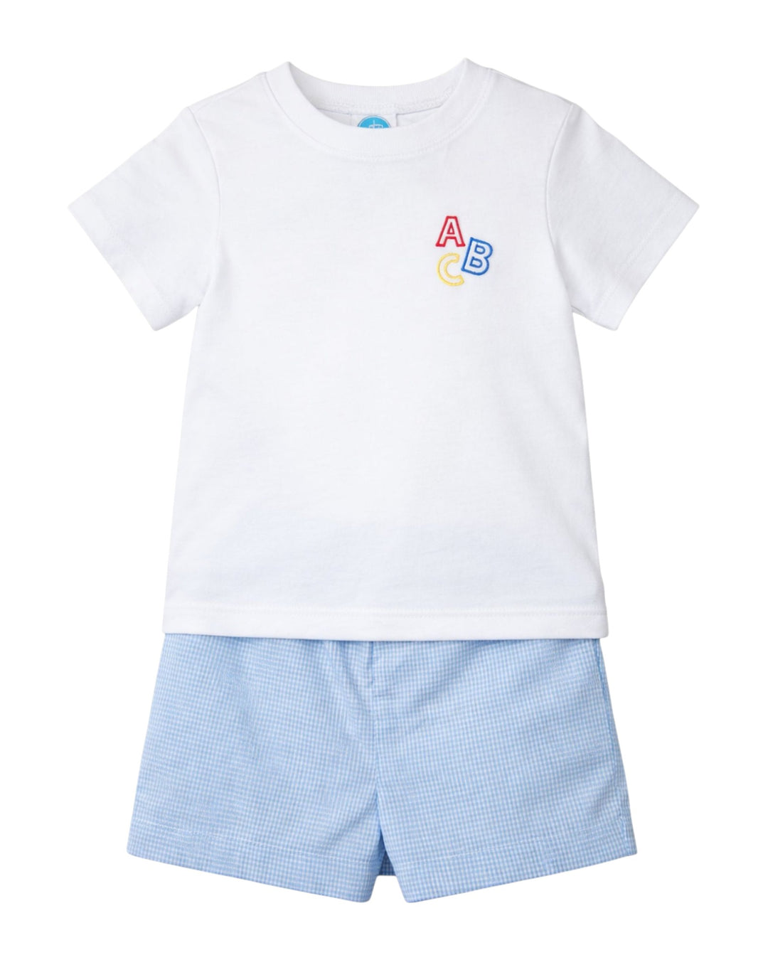 ABC Blue Gingham Boys Short Set *Pre-Order
