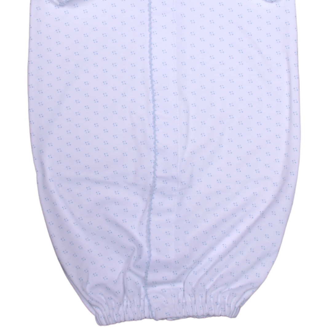 Blue Dots Pima Converter  Boys Gown Romper, bottom