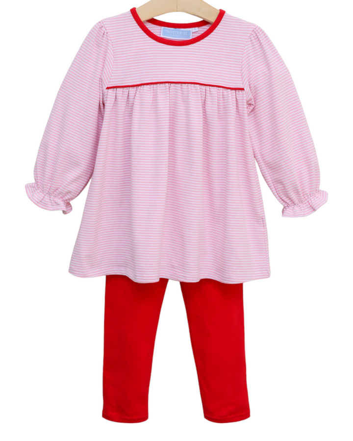 Red pants with pink stripe sales