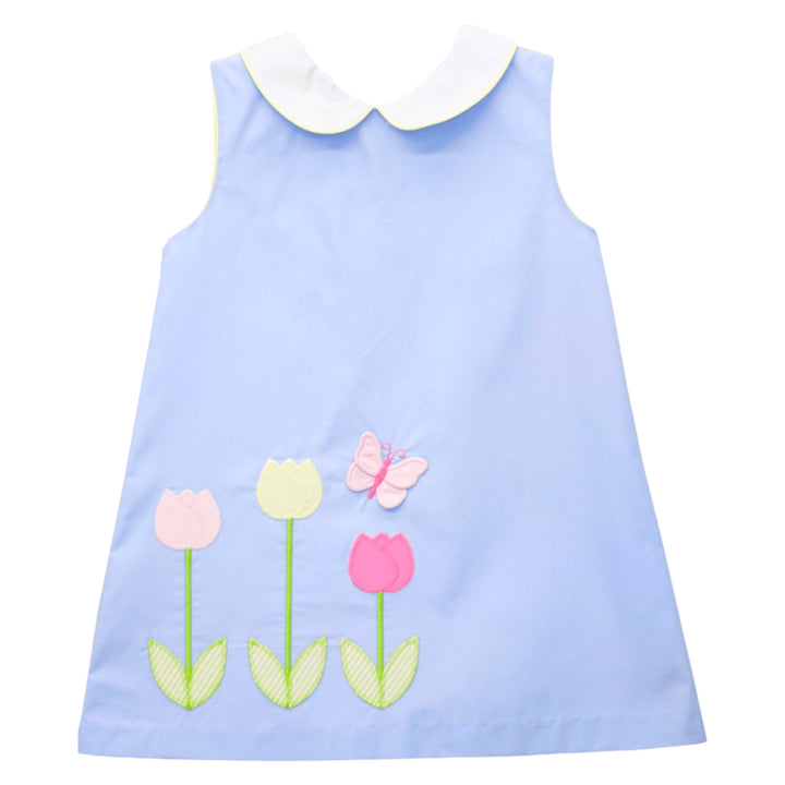 Garden of Tulips Blue Dress, front