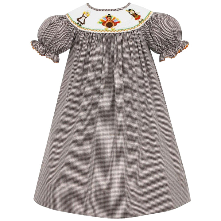 Velani Give Brown Check Give Thanks Dress - ShopThatStore.com