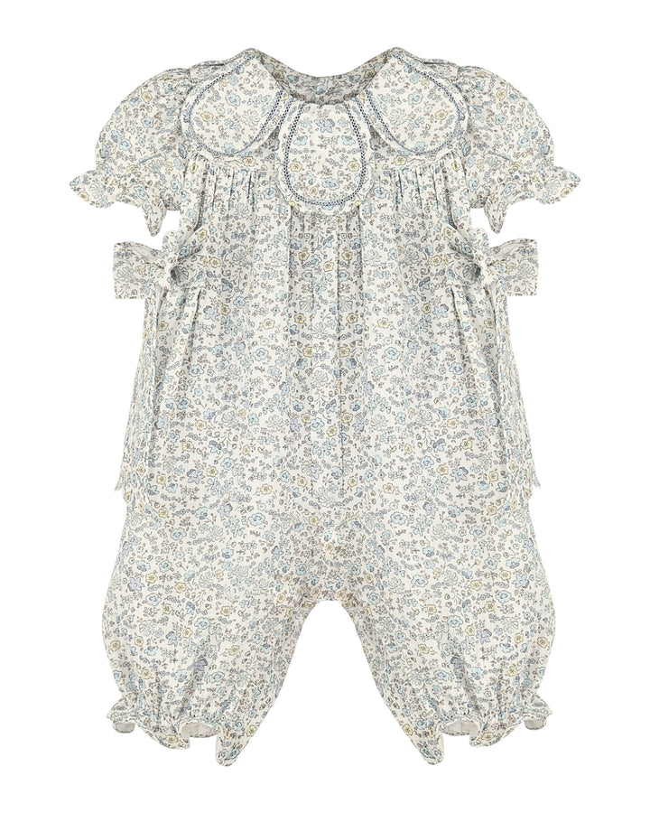 Whimsy Floral Petal Girls Longall: Blue