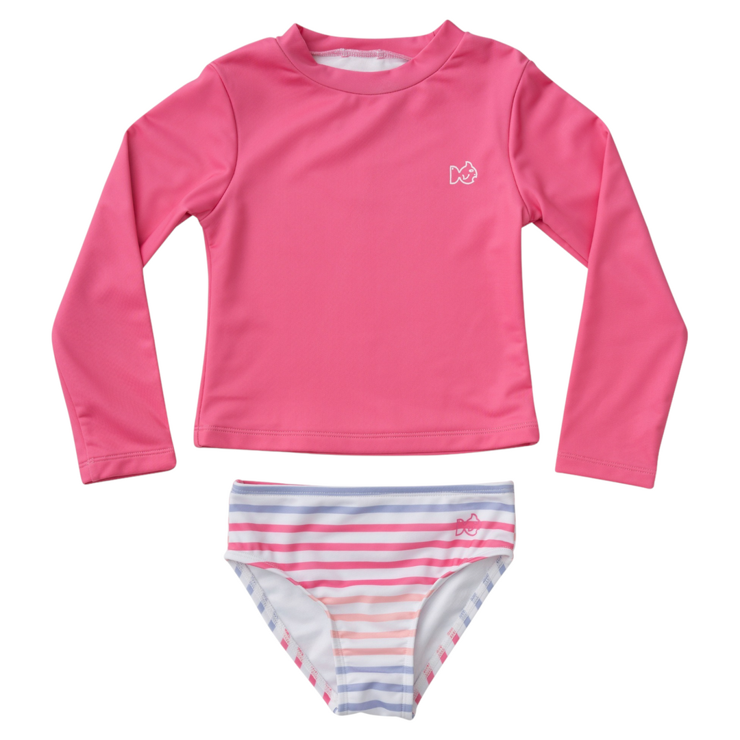 Reef Rashguard Set in Pink Carnation, front