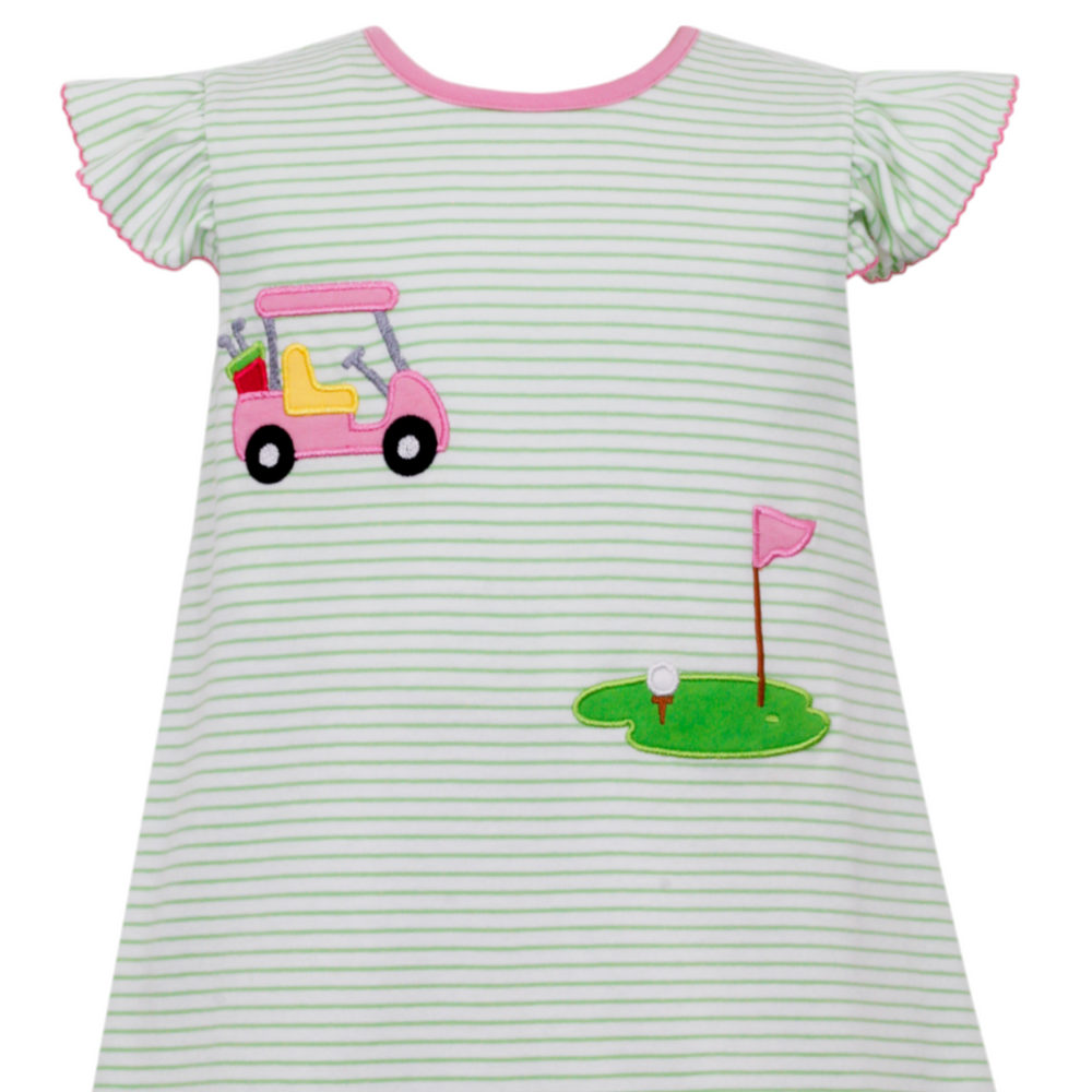 Golf Applique Green Stripe Knit Dress 12M Golf Applique Green Stripe Knit Dress 12M