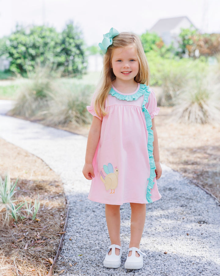 Turkey Pink Ruffle Dress