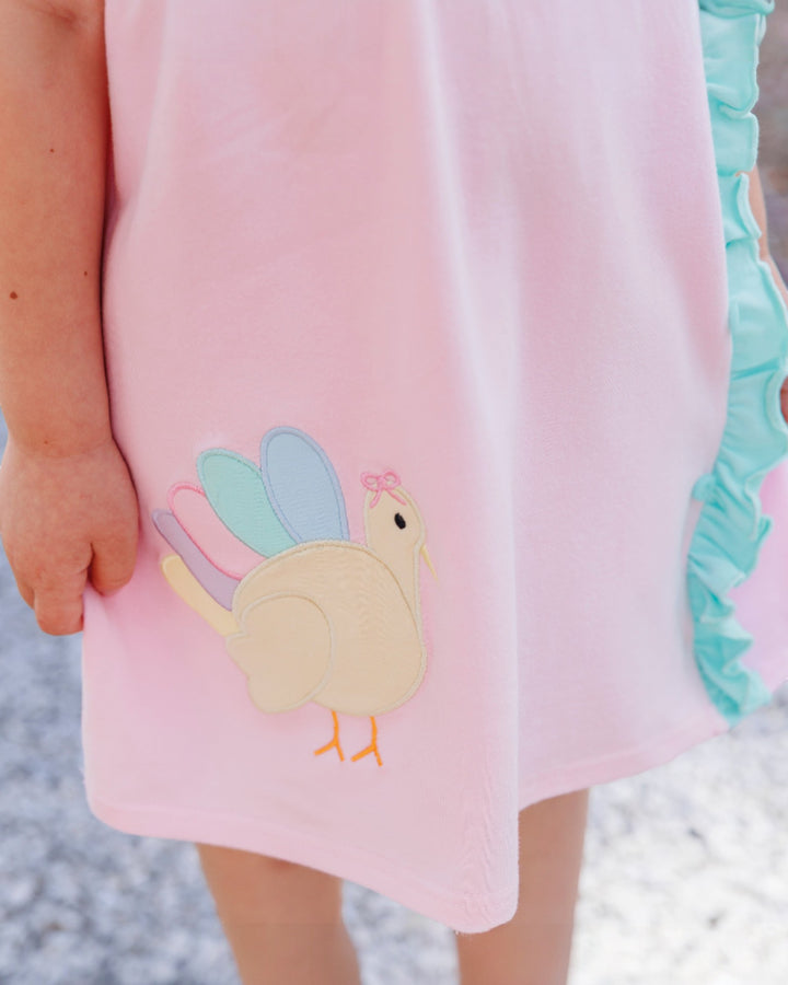 Turkey Pink Ruffle Dress